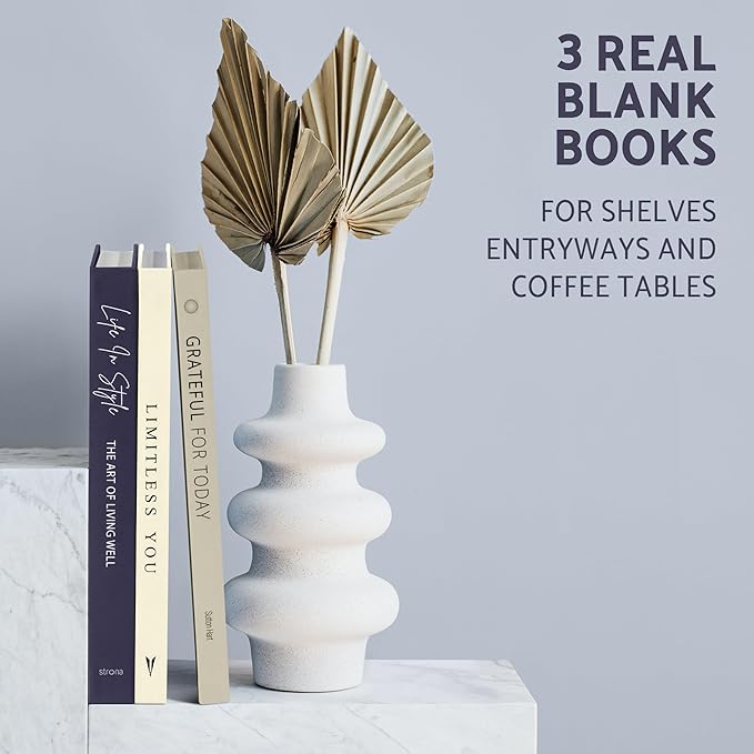Book Decor Set – Decorative Books for Home Decor, Dark Navy Indigo Blue Accents for Coffee Table, Entry Table or Shelves, Fake Books for Bookshelf Decoration