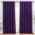 NICETOWN Room Darkening Curtains for Room Divider, Grommet Thermal Curtains Light & Sound Reducing Window Treatments for Sliding Glass Door, W66 x L110, Royal Purple, 2 Panels