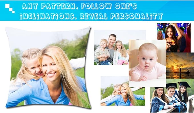 Shop&Three Custom Design Photos or Text Outdoor/Indoor Throw Pillowcase,Personalized Pet Photo Pillow, Love Photo Throw Pillowcases, Wedding Keepsake Throw Pillow Covers (23" x 23")