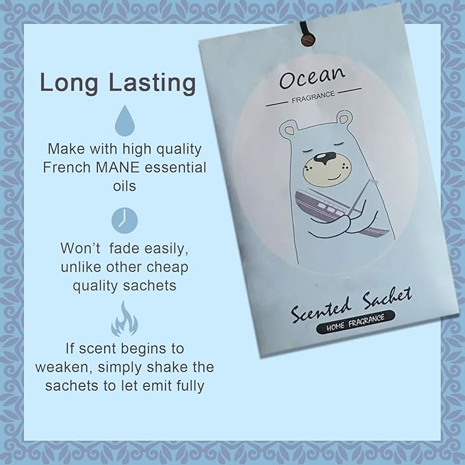 14 Packs Ocean Scented Sachets Bag for Drawer and Closet Xmas Gift 15 Scents Optional