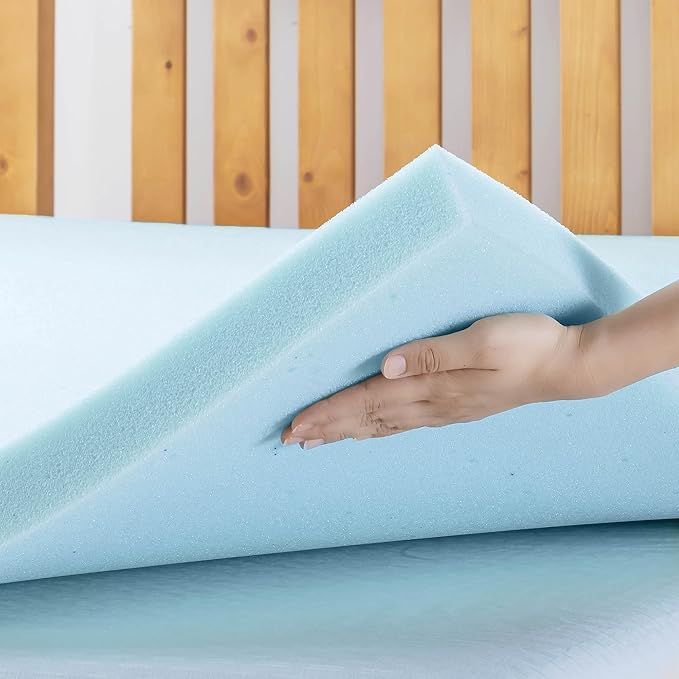 Best Price Mattress 1.5 Inch Ventilated Memory Foam Mattress Topper, Cooling Gel Infusion, CertiPUR-US Certified, Dorm Essentials, Queen
