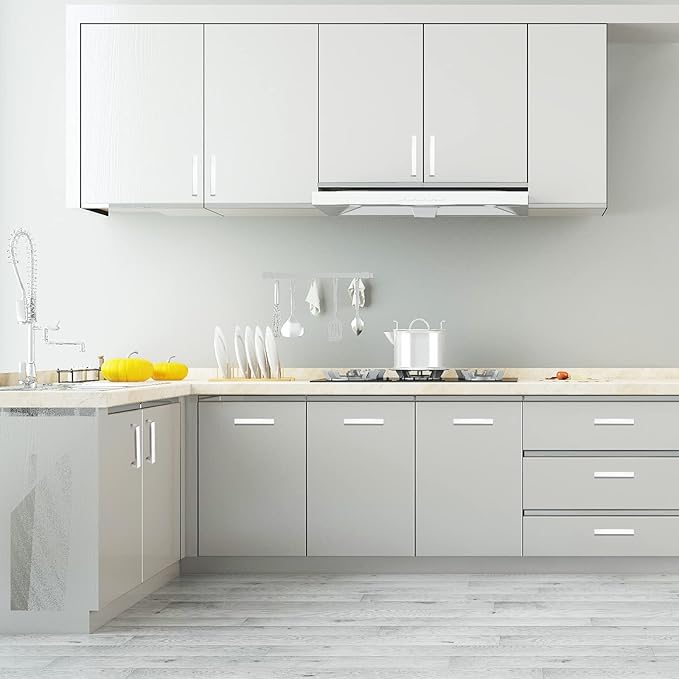 Cabinet Pulls Brushed Nickel Cabinet Handles Square Drawer Pulls, 30 Pack 8-4/5 Inch Stainless Steel Kitchen Door Cupboard Cabinet Handles, Cabinet Hardware Drawer Handles, 224mm Hole Centers