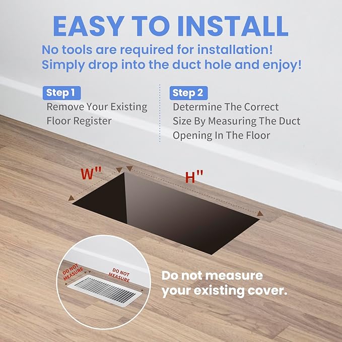 4x10 Inches Heavy Duty Walkable Floor Register - Easy Adjust Air Supply Lever Decorative Floor Vent Covers - Boston Design Vent Covers for Home - Oil Rubbed Bronze