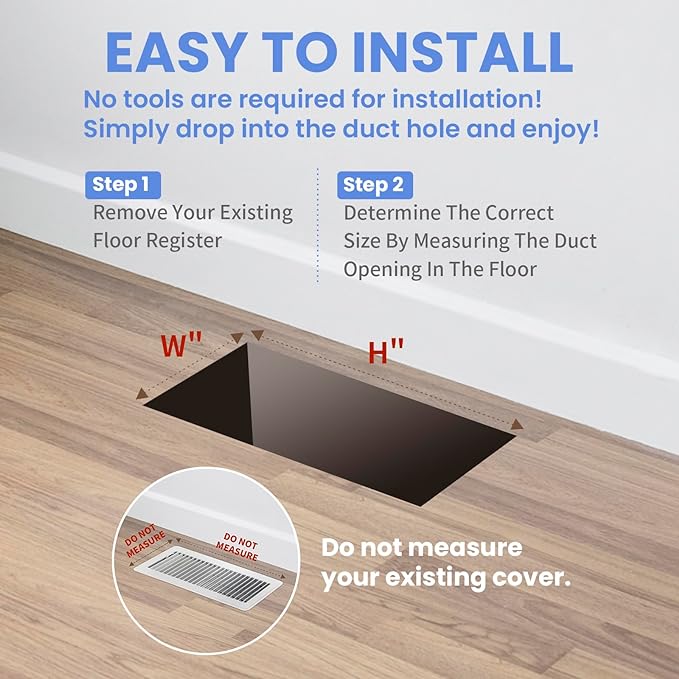 4x12 Inches 4 Pack Heavy Duty Walkable Floor Register - Easy Adjust Air Supply Lever Decorative Floor Vent Covers, Boston Design Vent Covers for Home - Antique Brass