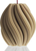 LAWA Swirl Candle - Beautiful Handmade Pillar Scented Soy Wax Twirl Elegant Bubble Aesthetic Candle Housewarming Gift Home Room Shelf Decor Idea Spiral Olive Beige (Small)