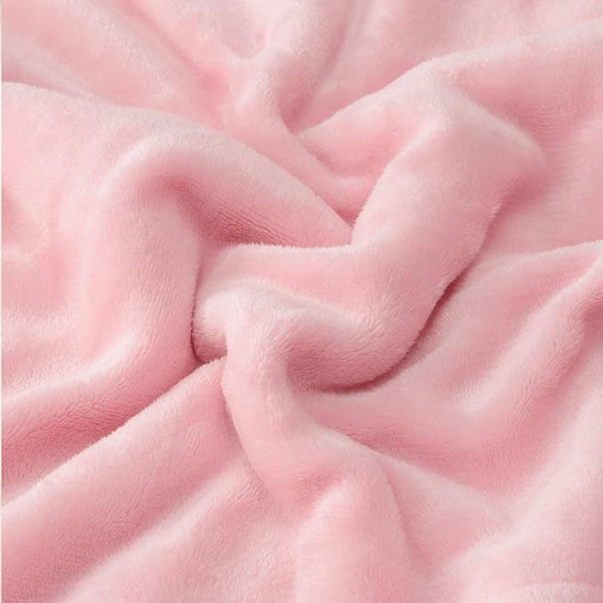NANPIPER King Size Sherpa Blanket, Soft Fleece Throw for Bed, Reversible Thick Fuzzy Blanket for Winter (Pink, 90x108 inches)