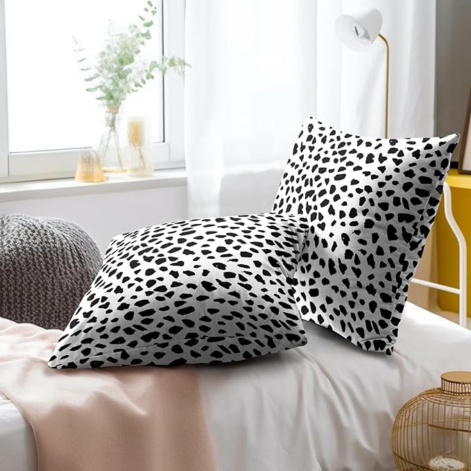 Polka Dot Throw Pillow Covers - 2pcs Animal Print Pillow Covers 20x20 Inch Dalmatian Pillow Cover Polka Dots Decorative Throw Pillow Covers Dalmatian Spots Dog Dots Pillowcase Cushion Home Décor