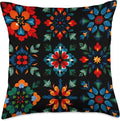Scandinavian,flowers,folk, folklore,colorful art Throw Pillow