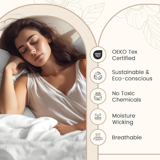 100% Cotton Sheets Split King Size Sheets Set with Fitted Sheet & Pillowcase Sets, 800 TC Sateen Weave 4 PC Deep Pocket Split King Sheet Set, Soft & Comfy Naturally Cool Luxury Bedding – Chocolate