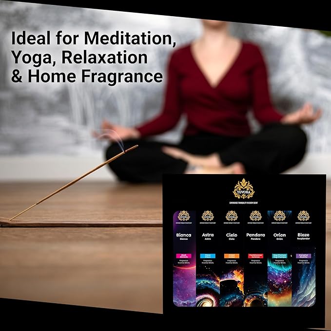 Aromatic Incense Sticks Gift Set – 120 Natural & Non-Toxic Incense Sticks | 6 Soothing Scents | Home, Meditation, Relaxation & Yoga | Free Incense Holder | Inciensos - Gifts for Women