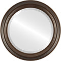 OVALCREST Round Beveled Wall Mirror for Home Decor - Philadelphia Style - Rubbed Bronze - 18x18 Outside Dimensions
