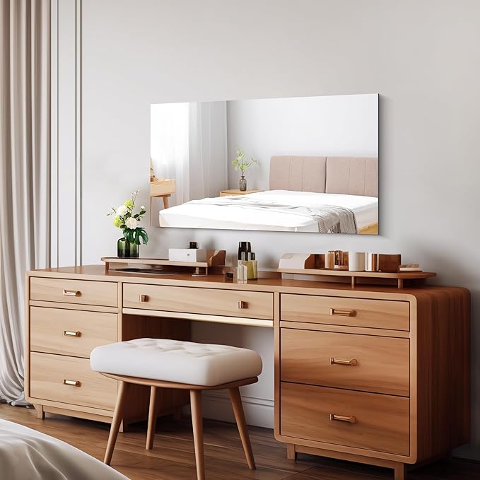 Frameless Mirror, 20x36 Inch Bathroom Mirrors for Wall, Rectangle Bathroom Vanity Mirrors with Polished Edge, Hangs Horizontally or Vertically for Bathroom, Bedroom and Living Room