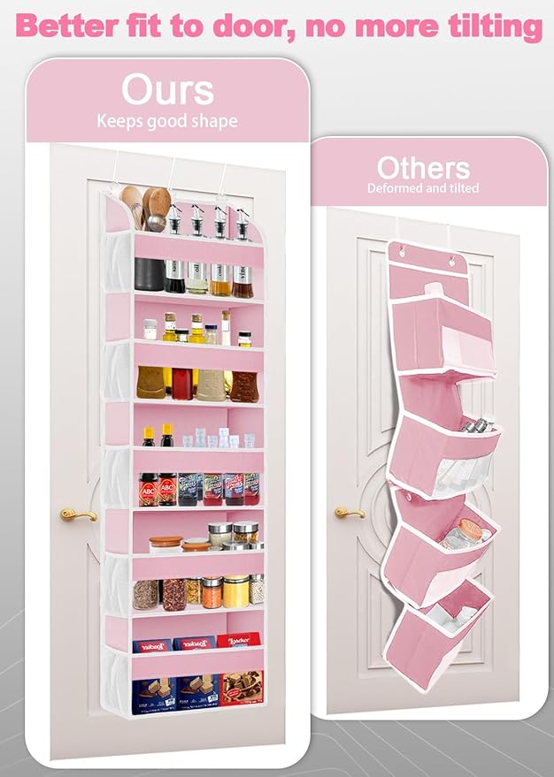 1 Pack Over The Door Storage Organizer with 5 Pockets 10 Mesh Pockets, 44 lbs Weight Capacity Door Hanging Organizers and Storage for Bedroom,Bathroom,Nursery,Kidroom,Babyroom