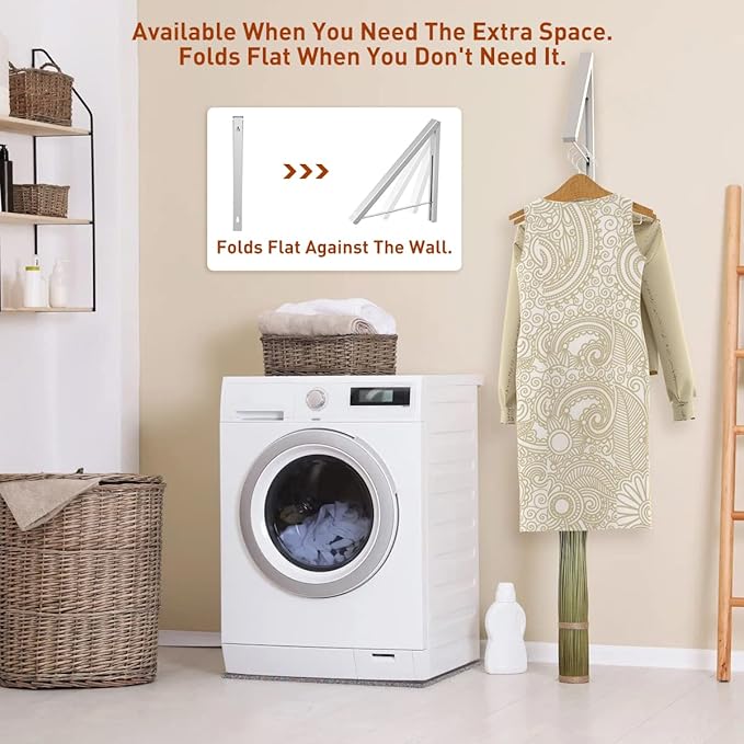 Wall Mounted Drying Rack Clothes Hanger Folding Wall Coat Racks Aluminum Home Storage Organiser Space Savers