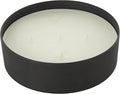 Deco 79 Metal Decorative Candle Creamy Vanilla Swirl Scented Textured 59oz 5 Wick Aromatherapy Candle with White Wax, 9" x 9" x 3", Black