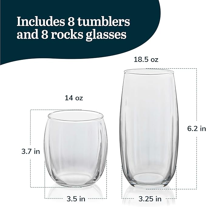 Libbey Samba 16-piece Drinkware Glass Set