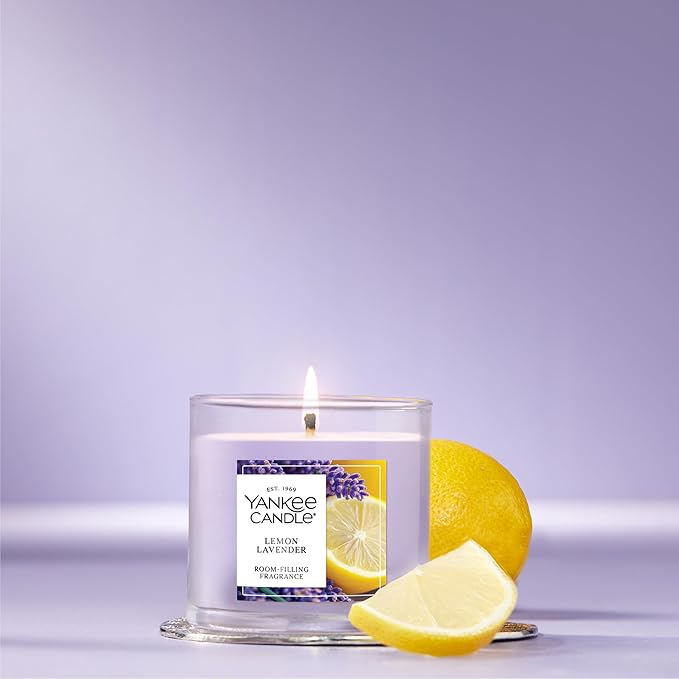 Yankee Candle Small Tumbler Scented Candle with up to 40 Hour Burn Time, Premium Plant Wax Blend for Consistent Burn, 4.3 oz Tumbler Candle with Room Filling Fragrance, Lemon Lavender