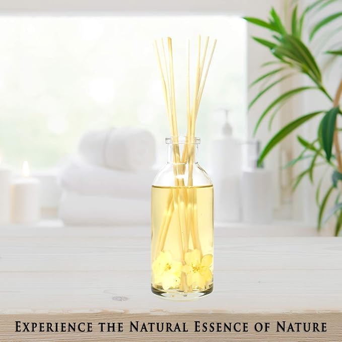 Urban Naturals Vanilla Orchid and Almond Scented Reed Diffuser Oil Set | Rich, Nutty Fragrance with Almond, White Orchid, Coconut Milk, Vanilla and Amber | Great Holiday Home Air Freshener