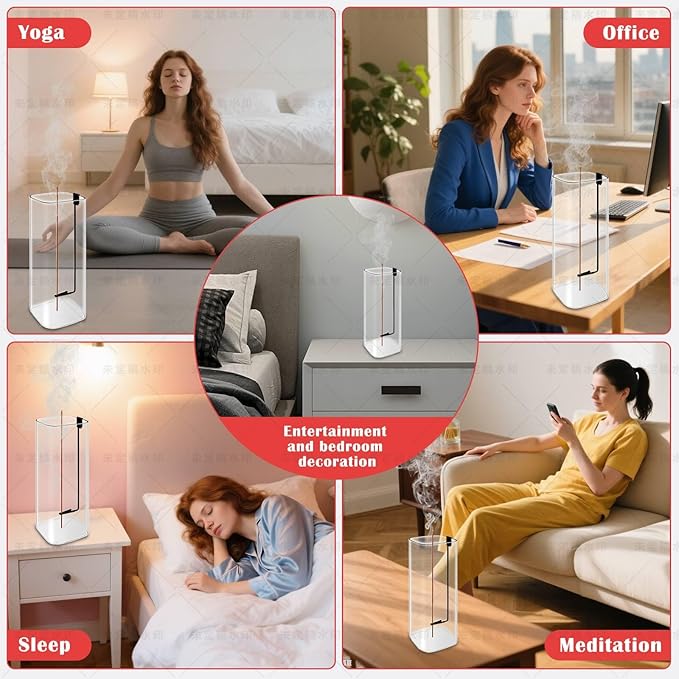 Incense Holder for Sticks, Clean-Burning Design, Top-Down Burning Extends More Time, Incense Stick Holder with Metal Clip, Removable Ash-Catcher Glass, Install-Free, for Yoga, Home Decor
