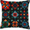 Scandinavian,flowers,folk, folklore,colorful art Throw Pillow