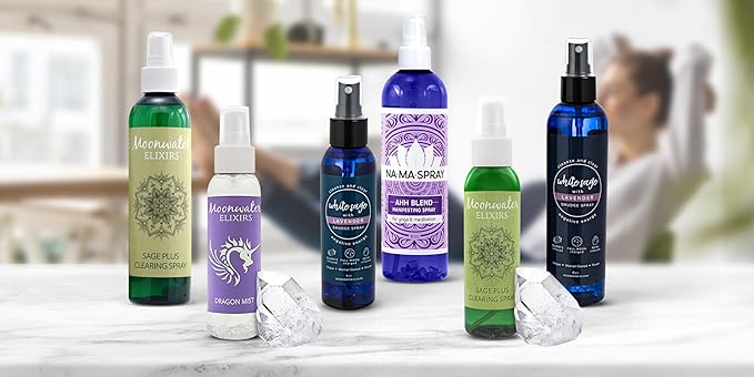 Reiki-Charged White Sage Mist for Aura Renewal & Energy Purification, Crystal-Infused Room Aromatherapy Spray with Clear Quartz for Meditation, Relaxation, Spiritual Balance & Home Harmony – 8oz