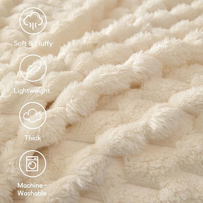 Twin Fleece Blanket for Couch - Super Soft Cozy Throw Blankets for Women Travel,3D Checkered Striped Lightweight Blanket for Girls,All Seasons Flannel Blanket，Bed Home Decor，60x80 Inches
