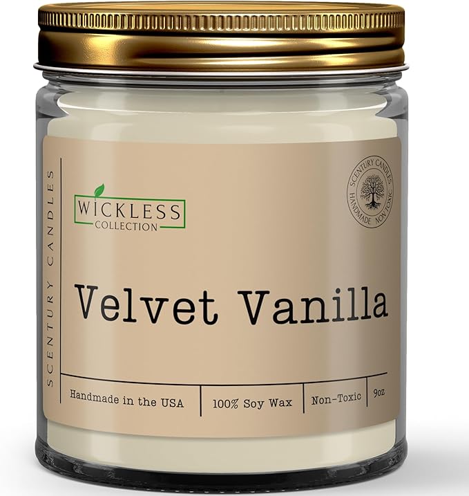 Wickless Candles for Candle Warmer Lamp, Many Scents to Choose, 100% Non-Toxic Soy Wax, Scented Candle Melts for Warming Plate, Handmade in The USA (Velvet Vanilla Clear)