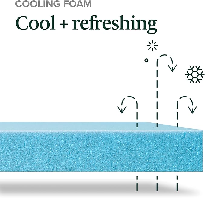 ZINUS 8 Inch Green Tea Cooling Memory Foam Mattress [New Version], Short Queen, Fiberglass Free, Medium Firmness, Cooling Gel Foam, Certified Safe Foams & Fabric, Mattress in A Box