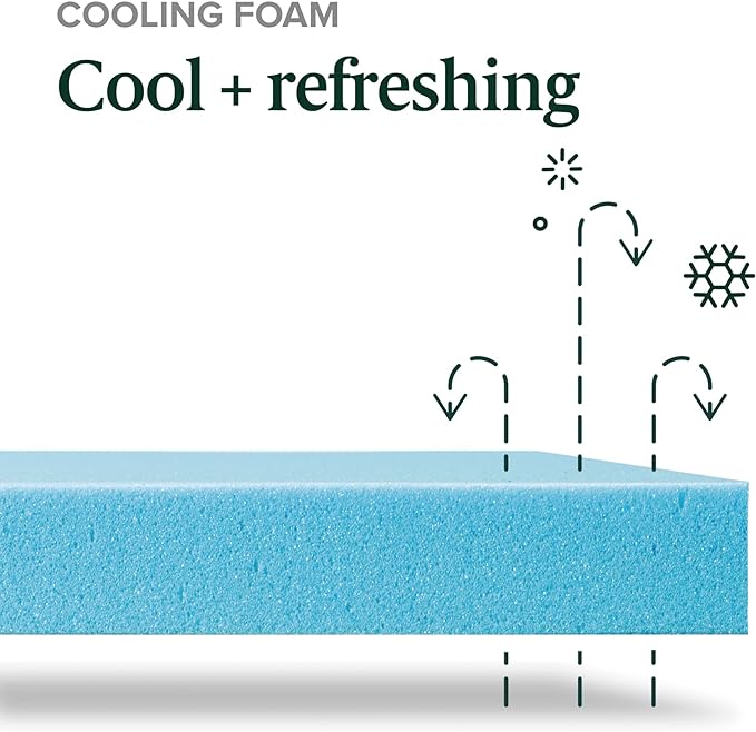 ZINUS 8 Inch Green Tea Cooling Memory Foam Mattress [New Version], Queen, Fiberglass Free, Medium Firmness, Cooling Gel Foam, Certified Safe Foams & Fabric, Mattress in A Box