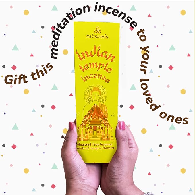Spiritual Indian Temple Incense Sticks - 80 Charcoal Free Incense Sticks, Made from Upcycled Flowers | Inspired by Siddhivinayak Temple (Mumbai) | Spiritual Incense to add Calmness