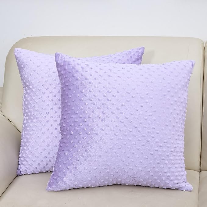 2 Packs Throw Pillow Covers, Neutral Decorative Couch Pillow Cover for Living Room Bed Sofa Rustic Farmhouse Boho Home Decor, Soft Plush Cushion Case Slipcover (Orchid, 20"x 20")