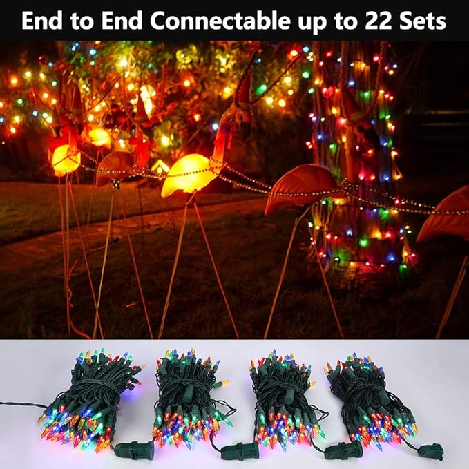 Brizled 4 Pack Color Christmas Lights, 33ft 100 LED Christmas String Lights, 120V UL Certified Multicolor Xmas Tree Light Plugin Mini Xmas Light for Indoor Outdoor Tree Party Home Wedding Decorations