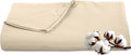 Royale Linens 300 Thread Count 100% Long Staple Combed Cotton Flat Sheet - Super Soft - Top Sheets - Full Flat Sheet Sold Separately - Breathable, Cool & Crisp Percale Sheets Only (Full, Cream)