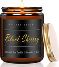 Black Cherrry Scented Candle for Home, Natural Soy Wax Aromatherapy Non Toxic Candle Gifts for Women & Men, Handmade Highly Scented & Long Lasting Jar Candle for Stress Relief (9oz)
