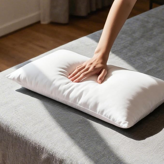 Set of 2 Throw Pillow Inserts, 12x24 Premium Lumbar Pillow Form, Down Alternative Pillow, Hypoallergenic,Virgin Microfiber Stuffer Sham Rectangle Pillow for Sofa Bed Couch