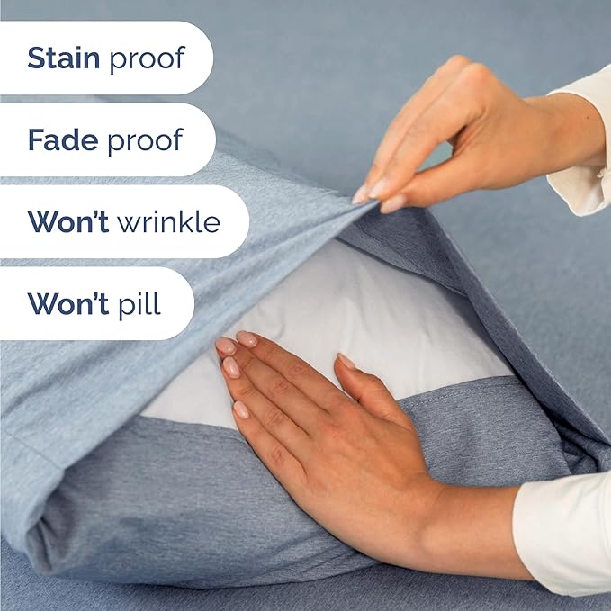 Twin Size 3 Piece Sheet Set - Comfy Breathable & Cooling Bed Sheets Set - Hotel Luxury Bedding for Women, Men, Kids, Teens, Boys & Girls - Deep Pockets, Soft & Wrinkle Free - Blue (Heathered Sheets)