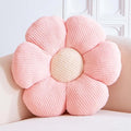 Pink Flower Decorative Throw Pillows, Cute Daisy Shaped Plush Aesthetic Pillow, Soft 14.9" Floor Seat Cushion
