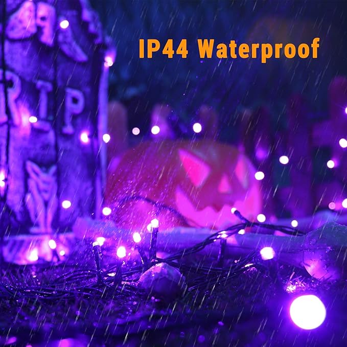 Brizled Purple Lights, 78.74ft 240 LED Halloween Lights Connectable with Timer, 8 Modes Plugin Purple Light String Waterproof Outdoor Mini Light for Outside Indoor Spooky Tree Decor