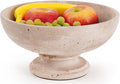 Marble Fruit Bowl 10 Inch Handmade Travertine Large Decorative Bowls for Kitchen Counter Decor - Pedestal Candy Bowl for Coffee Table, Entryway, Dining Table Centerpiece & Home Decor