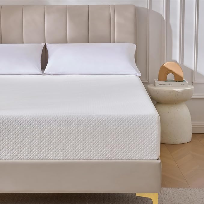Rolanstar 8 Inch Queen Mattress Gel Memory for Cool Sleep & Pressure Relief, Medium Firm Feel, CertiPUR-US Certified, Mattress in a Box, White