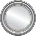 OVALCREST Round Beveled Wall Mirror for Home Decor - Philadelphia Style - Silver Shade - 18x18 Outside Dimensions