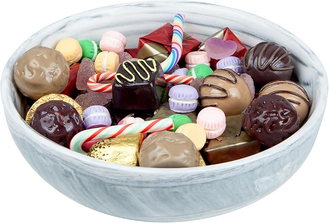 Marble-patterned Ceramic Candy Dish Small Candy Bowl for Office Desk Modern Home Decor Decorative Bowl, Grey