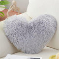 MOOWOO Fluffy Heart Pillow, Shaggy Plush Faux Fur and Sherpa, Cute Soft Throw Cushion Valentines Day Decor for Mothers Day, Christmas Decorations,Love Heart Shaped Throw Pillow