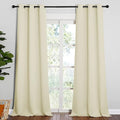NICETOWN Room Darkening Curtain Panels - Baby Room Curtains 95 inches Long, Privacy Draperies (Beige, 42 inches Width, 1 Pair)