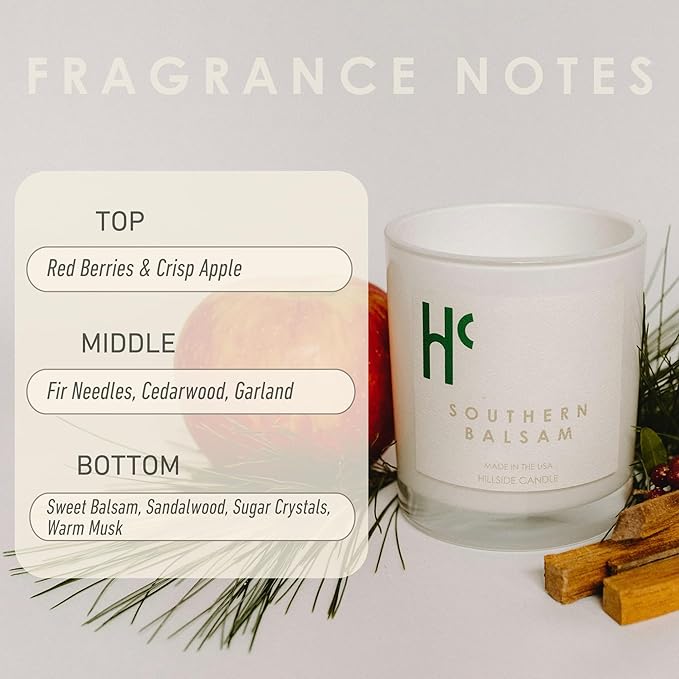 Southern Balsam Single Wick Soy Candles, Luxury Scented Candles for Home - Up to 60 Hour Burn Time, Cruelty-Free Soy Wax Blend - Cedarwood Fragrance, Notes of Eucalyptus & Amber (9 oz)