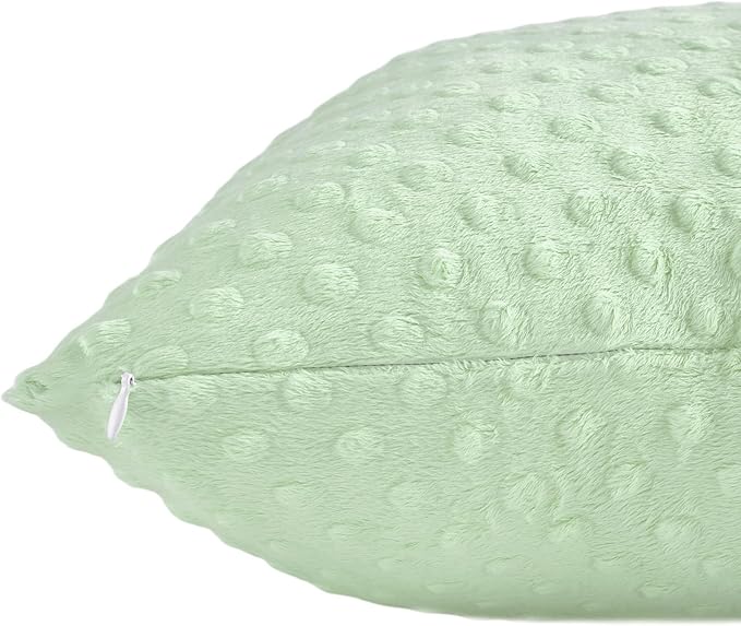 2 Packs Throw Pillow Covers, Neutral Decorative Couch Pillow Cover for Living Room Bed Sofa Rustic Farmhouse Boho Home Decor, Soft Plush Cushion Case Slipcover (Green, 22"x 22")