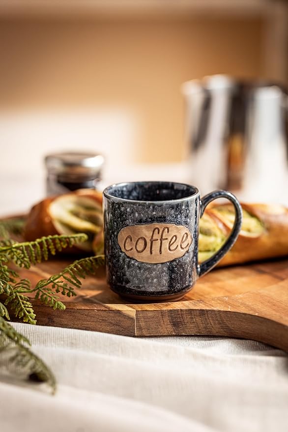 LYEOBOH Espresso Cups, Coffee Cups, Tea Cup, Coffee Cups Ceramic Set of 6, Cute Mini Cups 3 OZ, Microwave Dishwasher Safe, Ceramic Mug, Espresso Shot, Great for Coffee Bar Decor & Drinks, Blue