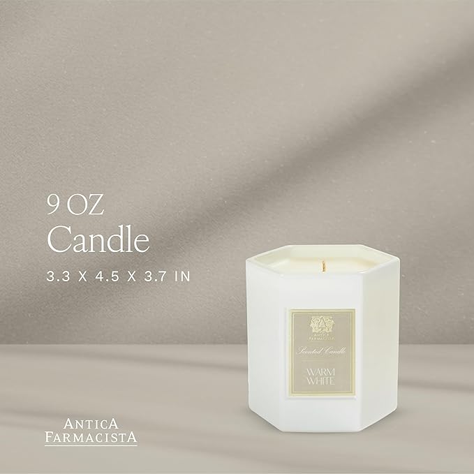 Antica Farmacista Three-Wick Candle - Decorative Home Candle - Long-Lasting & Premium Scented - Luxury Gift - Warm White, 9 oz