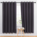 NICETOWN Greyish Purple Window Draperies and Curtains - Home Fashion Grommet Top Drape Panels for Bedroom (Set of 2, 66 by 72 Inch, Greyish Purple)