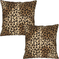 Leopard Throw Pillow Covers 20x20 - Rustic Pillowcase Set of 2 Cheetah Print Square Cushion Covers for Sofa Couch Bed